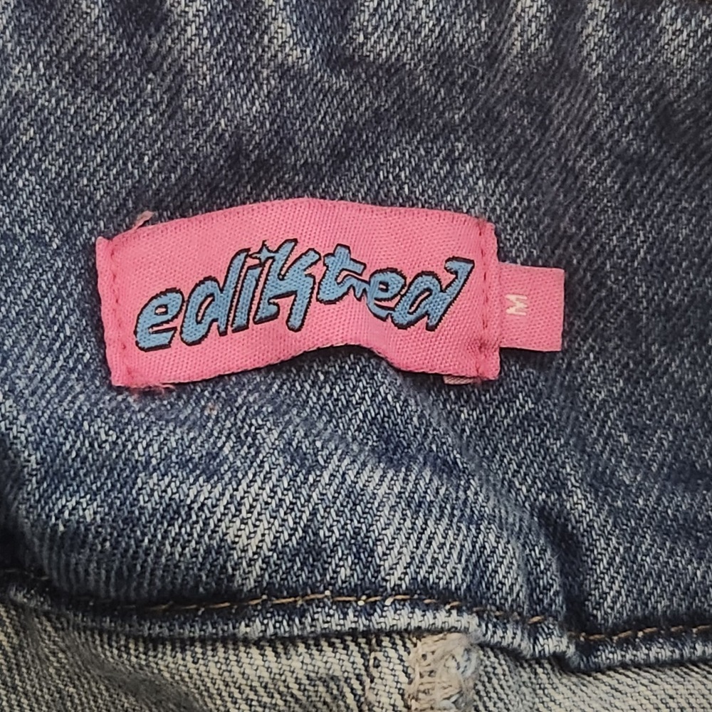 Edikted Micro Denim Skort Pleated and‎ Belted Size M - Picture 3 of 6